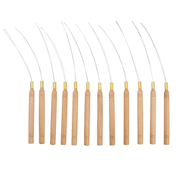 pack of 12 micro ring hair extension wooden loop needle threader diy hook tool
pack of 12 micro ring hair extension wooden loop needle threader diy hook tool