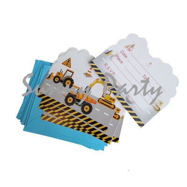 6pcs/lot cartoon excavator truck theme party invitation card kids birthday baby shower partyinvitation card party supplies
6pcs/lot cartoon excavator truck theme party invitation card kids birthday baby shower partyinvitation card party supplies
