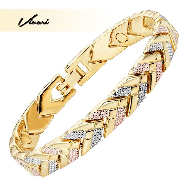 vivari trendy health magnetic bracelet for women 3-tone color gold color arrow charm bracelets fashion gift new jewelry, Golden;silver 
vivari trendy health magnetic bracelet for women 3-tone color gold color arrow charm bracelets fashion gift new jewelry, Golden;silver