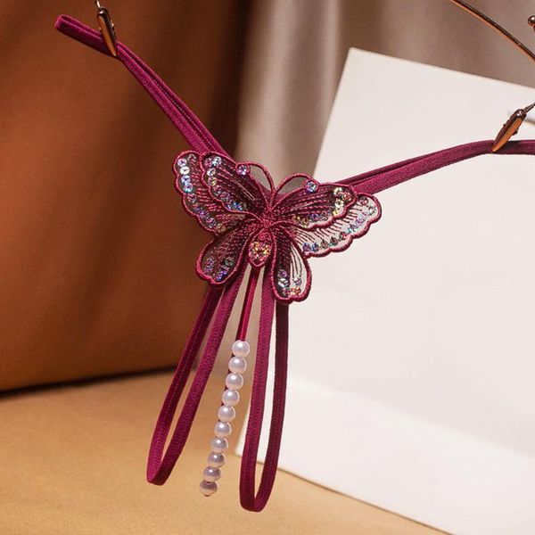 open crotch butterfly thong women exotic panties embroidery pearl beading hollow out g-strings women underwear tangas mujer, Black;pink 
open crotch butterfly thong women exotic panties embroidery pearl beading hollow out g-strings women underwear tangas mujer, Black;pink