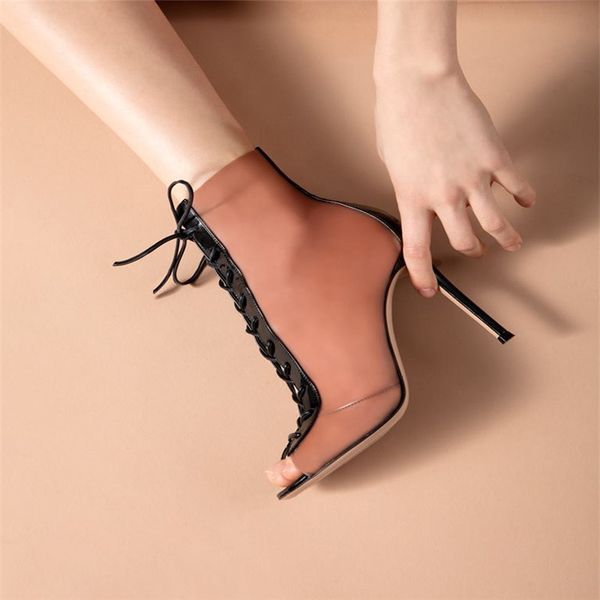 champagne open toed crystal high heels women cool boots transparent cover heel ankle strap lace-up sandals pumps, Black
champagne open toed crystal high heels women cool boots transparent cover heel ankle strap lace-up sandals pumps, Black