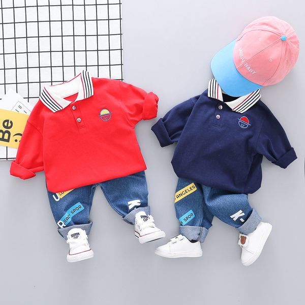 2019 autumn baby boys clothing sets long sleeve lapel collar sweatshirt + denim jeans letter trousers kids casual 2pcs suits, White
2019 autumn baby boys clothing sets long sleeve lapel collar sweatshirt + denim jeans letter trousers kids casual 2pcs suits, White