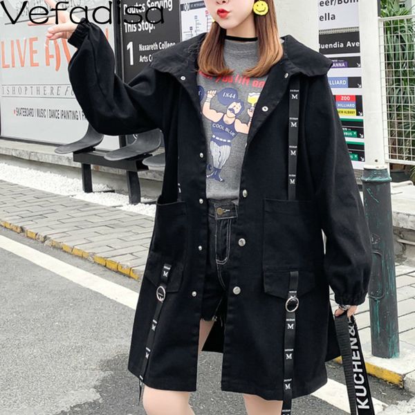 vefadisa autumn casual letter printed cowboy coat loose single breasted coat full sleeve hooded woman 2019 qyf260, Tan;black
vefadisa autumn casual letter printed cowboy coat loose single breasted coat full sleeve hooded woman 2019 qyf260, Tan;black