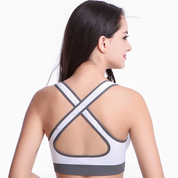 women fitness bra padded compression sport bra sportswear quick dry elastic crop running yoga ladies, White;black
women fitness bra padded compression sport bra sportswear quick dry elastic crop running yoga ladies, White;black