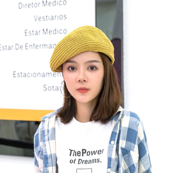 foux summer women beret hats yellow weave breathable adjustable barrette pure color spring berets caps berrer casual french, Blue;gray
foux summer women beret hats yellow weave breathable adjustable barrette pure color spring berets caps berrer casual french, Blue;gray