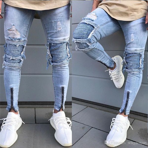 high waist men pants brand clothing stretchy ripped skinny destroyed slim fit denim pencil pants jeans for men, Black
high waist men pants brand clothing stretchy ripped skinny destroyed slim fit denim pencil pants jeans for men, Black