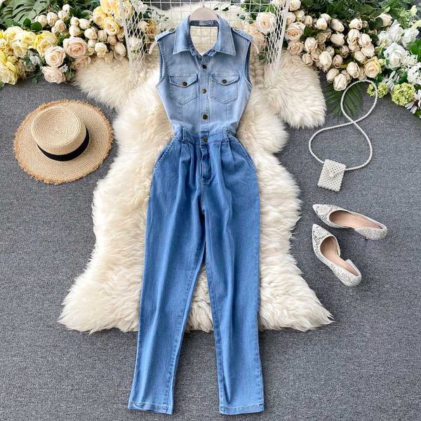 2020 new turn down collar single button backless denim jumpsuits women gradient sleeveless backless jumpsuit rompers my1707, Black;white
2020 new turn down collar single button backless denim jumpsuits women gradient sleeveless backless jumpsuit rompers my1707, Black;white