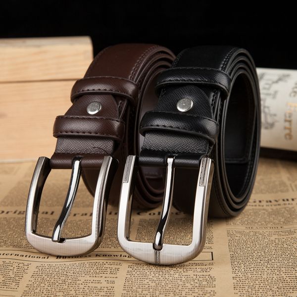 men's pin buckle pin casual pants two-layer genuine leather casual pants belt all-match young and middle-aged belt, Black;brown 
men's pin buckle pin casual pants two-layer genuine leather casual pants belt all-match young and middle-aged belt, Black;brown