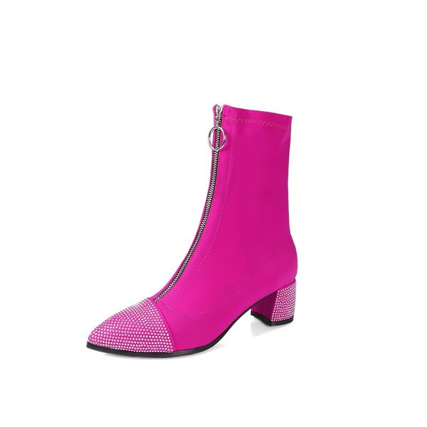 2019 spring fashion women's boots materials shiny decorative pointed toe 5cm high heel comfortable women's boots, Black
2019 spring fashion women's boots materials shiny decorative pointed toe 5cm high heel comfortable women's boots, Black