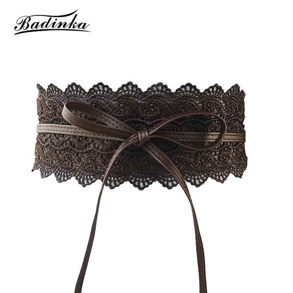 badinka 2018 black white red wide corset flower lace belt female bowknot waistband belts for women wedding dress waist band, Black;brown
badinka 2018 black white red wide corset flower lace belt female bowknot waistband belts for women wedding dress waist band, Black;brown