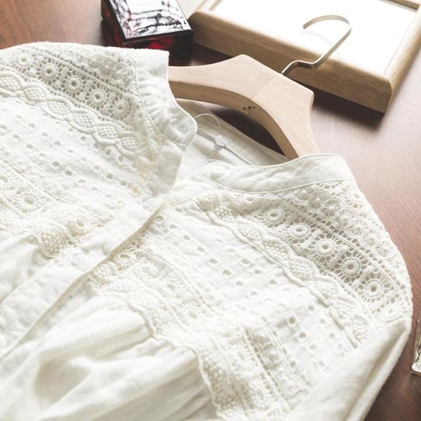 stand collar embroidery sunflowers patchwork long sleeve white cotton 100% shirt blouse
stand collar embroidery sunflowers patchwork long sleeve white cotton 100% shirt blouse