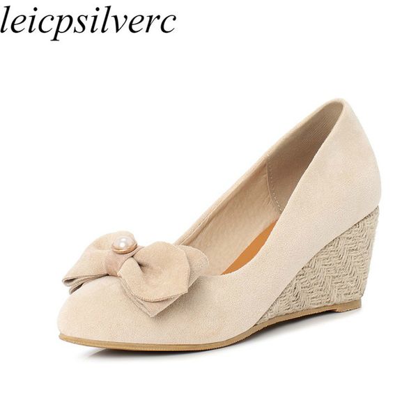 women's pumps high heels shoes round toe wedges butterfly-knot flock 2020 new fashion party black pink beige big size 34-43
women's pumps high heels shoes round toe wedges butterfly-knot flock 2020 new fashion party black pink beige big size 34-43