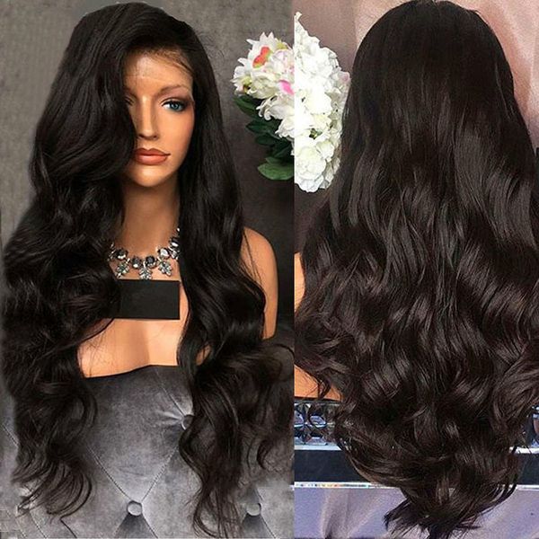 

long curly wigs 22inches black large wave centre parting synthetic wigs for women hair wig heat resistant