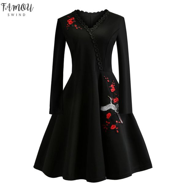 women 50s 60s vintage dress embroidery floral swing rockabilly dress party vestidos long sleeves dresses plus size 4xl, Black;gray
women 50s 60s vintage dress embroidery floral swing rockabilly dress party vestidos long sleeves dresses plus size 4xl, Black;gray