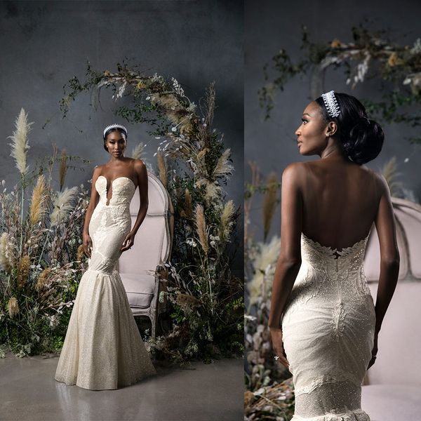 glitter naama&anat mermaid wedding dresses sweetheart neck sequins bridal gowns floor length sparkly lace applique wedding dress, White
glitter naama&anat mermaid wedding dresses sweetheart neck sequins bridal gowns floor length sparkly lace applique wedding dress, White
