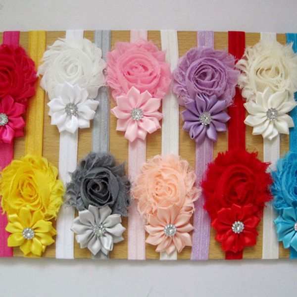 new baby girls bowknot headbands flower bows rhinestones hairbands infant kids children hair accessories ing, Slivery;white