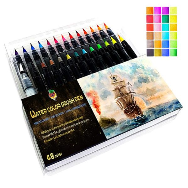 Art Markers With Flexible For Coloring Drawing Painting Student Watercolor Brush Tips Pens