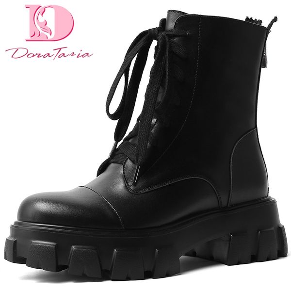 doratasia 2019 brand design genuine leather shoelaces winter boots woman shoes women leisure motorcycles boots female, Black
doratasia 2019 brand design genuine leather shoelaces winter boots woman shoes women leisure motorcycles boots female, Black