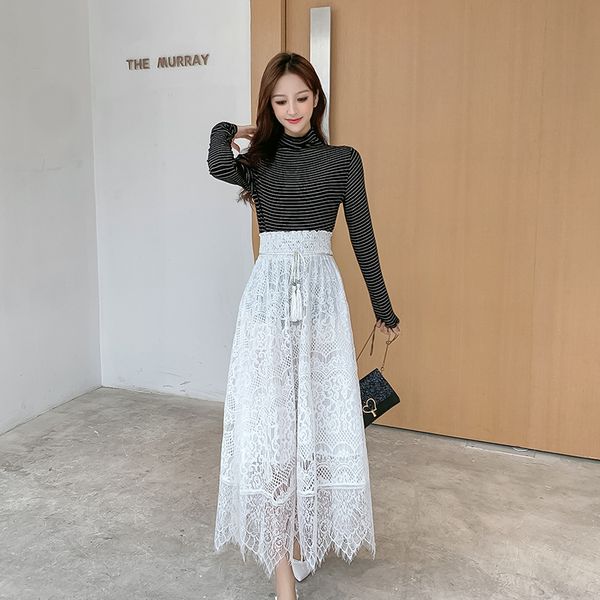 lace long skrits for women high waist faldas mujer moda 2020 solid falda lentejuelas casual bandage skirt, Black
lace long skrits for women high waist faldas mujer moda 2020 solid falda lentejuelas casual bandage skirt, Black