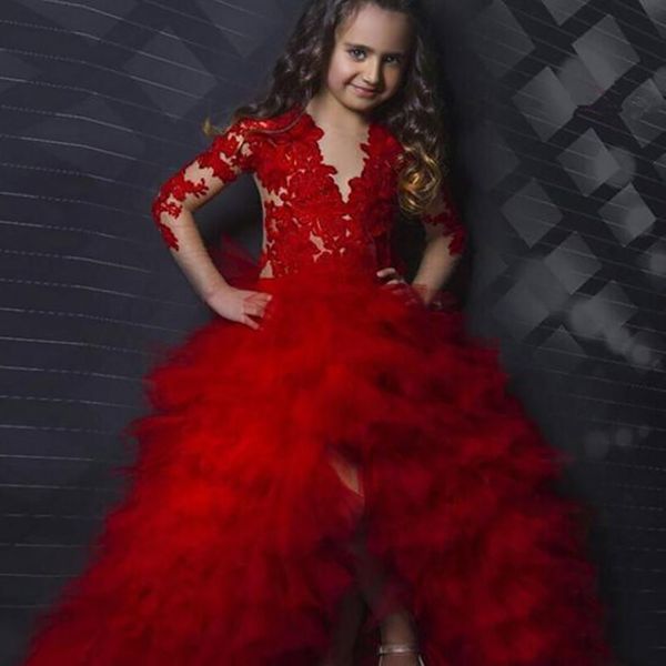 girls pageant dresses for teens dark red lace appliques long sleeves high low tiered ruffles size 13 party children flower girl gowns, White;red
girls pageant dresses for teens dark red lace appliques long sleeves high low tiered ruffles size 13 party children flower girl gowns, White;red
