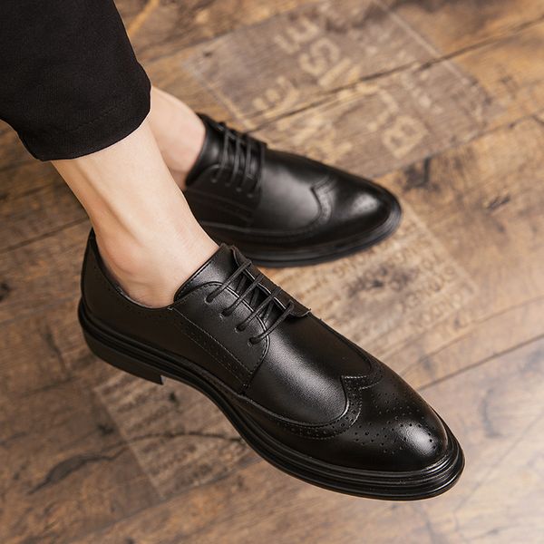 men brogue british oxford dress shoes outdoor fashion male gentleman leather footwear dress business flats lace up men shoes, Black
men brogue british oxford dress shoes outdoor fashion male gentleman leather footwear dress business flats lace up men shoes, Black