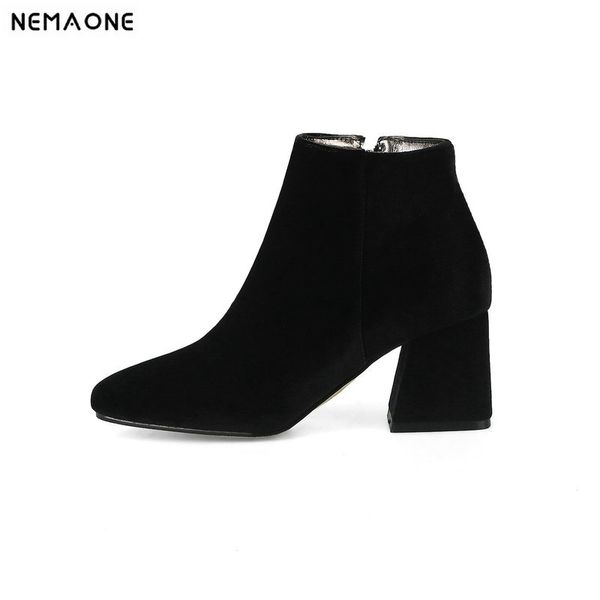 nemaone new women flock ankle boots square heels shoes woman spring autumn ladies boots large size 43 black green beige apricot
nemaone new women flock ankle boots square heels shoes woman spring autumn ladies boots large size 43 black green beige apricot