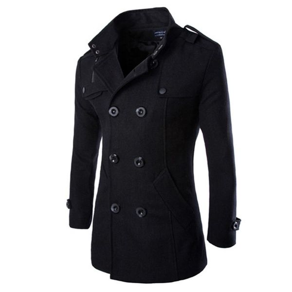 zacoo autumn winter men double-breasted button lapel collar long style casual garment coat, Black
zacoo autumn winter men double-breasted button lapel collar long style casual garment coat, Black