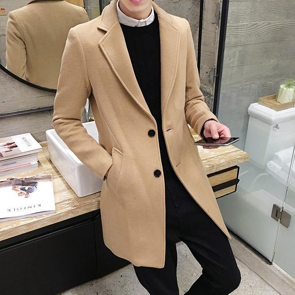 2017 winter men in long coat slim woolen coat , england style gentleman tide wild men coats , thoughtful christmas gift, Tan;black
2017 winter men in long coat slim woolen coat , england style gentleman tide wild men coats , thoughtful christmas gift, Tan;black