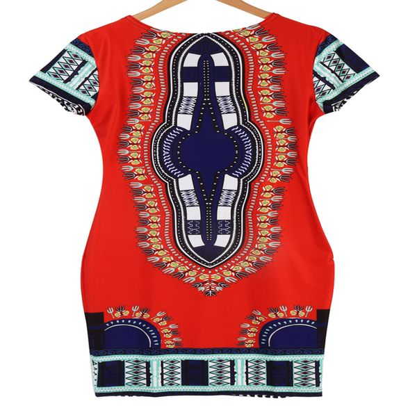 

Women Traditional African Print Dashiki Dress Short Sleeve Party Dress New