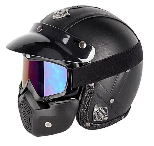 leather 3/4 open face motorcycle helmet chopper bike helmet open face vintage motorcycle motocros
leather 3/4 open face motorcycle helmet chopper bike helmet open face vintage motorcycle motocros