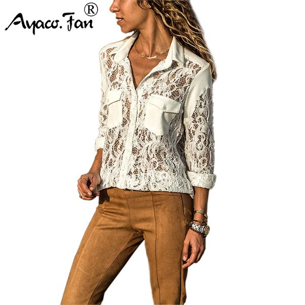 white blouse women 2019 summer new long sleeve lace patchwork elegant blouses office lady womens tees blusas mujer de moda, Black
white blouse women 2019 summer new long sleeve lace patchwork elegant blouses office lady womens tees blusas mujer de moda, Black
