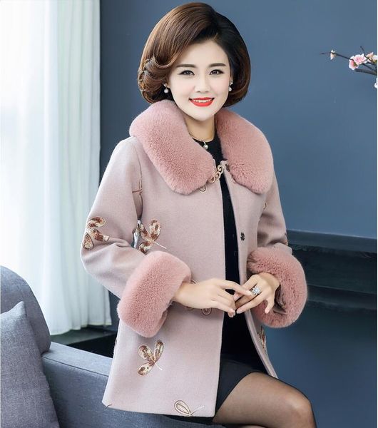 winter woolen jacket for middle-aged women in 2018 40-year-old 50-year-old mother winter embroidered woolen collar coat thick, Black
winter woolen jacket for middle-aged women in 2018 40-year-old 50-year-old mother winter embroidered woolen collar coat thick, Black