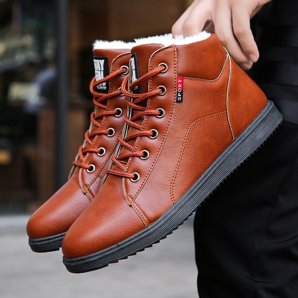 dropshipping 2019 autumn winter leather ankle snow men boots shoes with fur plush warm male casual boot sneakers cotton boots, Black
dropshipping 2019 autumn winter leather ankle snow men boots shoes with fur plush warm male casual boot sneakers cotton boots, Black