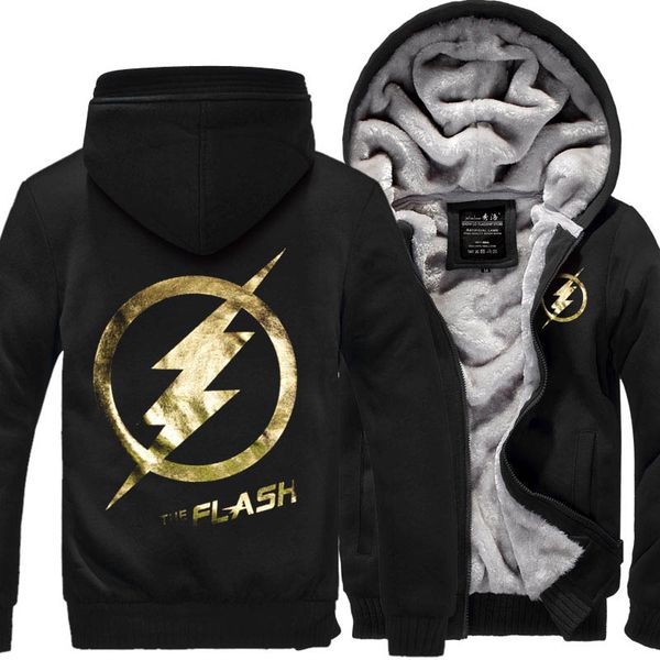 the flash new winter jackets and coats the flash hoodie anime justice league hooded thick zipper men cardigan sweatshirts, Black 
the flash new winter jackets and coats the flash hoodie anime justice league hooded thick zipper men cardigan sweatshirts, Black