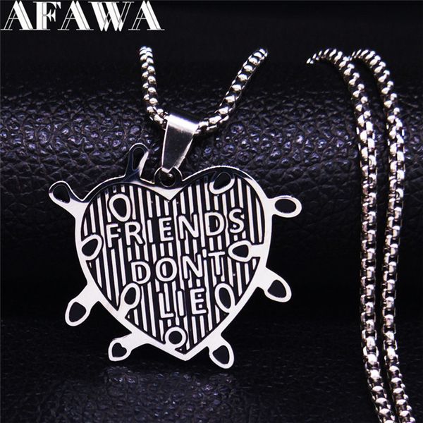afawa friends don't lie stainless steel chain necklace for women silver color heart necklaces & pendants jewelry collares n4010s
afawa friends don't lie stainless steel chain necklace for women silver color heart necklaces & pendants jewelry collares n4010s