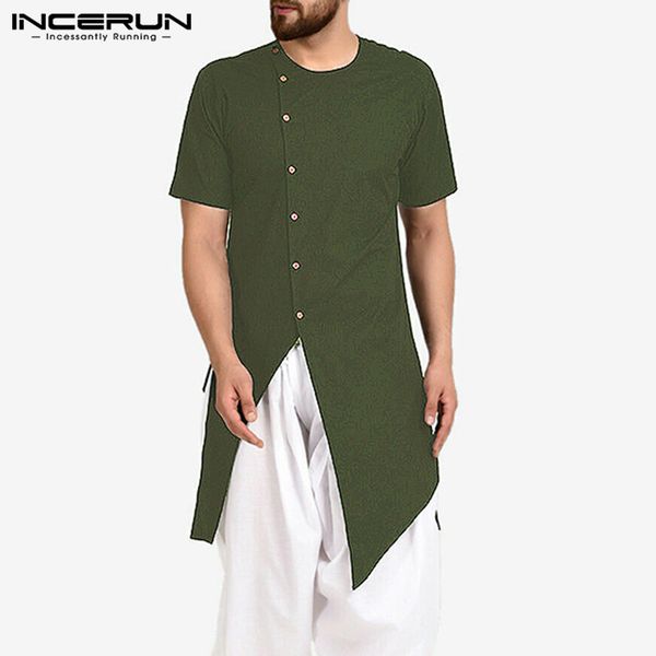 men shirt kurtas solid 2020 streetwear button vintage muslim kaftan cotton short sleeve irregular long shirts incerun 7, White;black
men shirt kurtas solid 2020 streetwear button vintage muslim kaftan cotton short sleeve irregular long shirts incerun 7, White;black