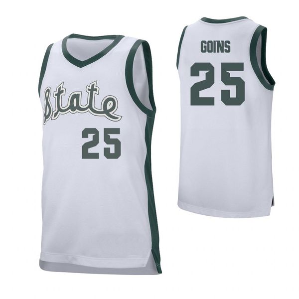 

joshua langford # 1 men's michigan state spartans green kenny goins # 25 white stitched college basketball jerseys, Black
