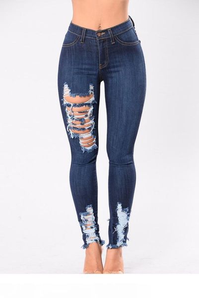 women skinny ripped hole jeans push up mid waist pants lady casual slim fit long pants female trousers, Blue
women skinny ripped hole jeans push up mid waist pants lady casual slim fit long pants female trousers, Blue