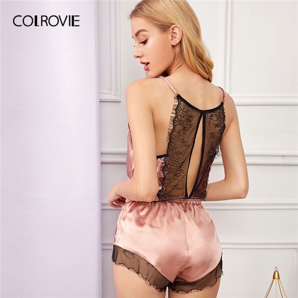 colrovie pink floral lace satin cami with shorts 2019 summer camisole and shortie women sleepwear ladies shorts set, Black;red
colrovie pink floral lace satin cami with shorts 2019 summer camisole and shortie women sleepwear ladies shorts set, Black;red