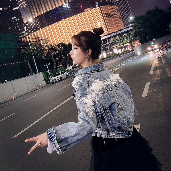 fashion new three-dimensional flower embroidery chain tassel loose bat sleeve denim short coat blue casual cowboy jackets, Black;brown
fashion new three-dimensional flower embroidery chain tassel loose bat sleeve denim short coat blue casual cowboy jackets, Black;brown