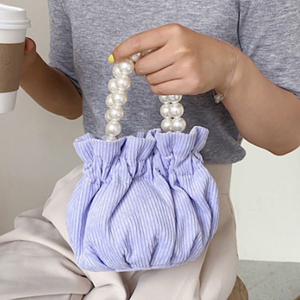 summer small bucket bag 2020 new fashion chain fashion simple portable messenger bag bucket pearl handbag