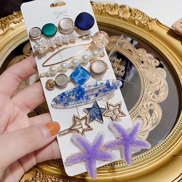 2020 new fashion wild hairpin set korean pearl rhinestone hairpin eight-piece starfish small clip hair accessories, Slivery;white
2020 new fashion wild hairpin set korean pearl rhinestone hairpin eight-piece starfish small clip hair accessories, Slivery;white