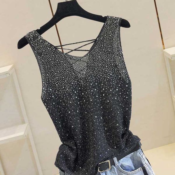 drilling knitted tank women korean sleeveless backless thin bright silk summer camis 2020 new arrival, White
drilling knitted tank women korean sleeveless backless thin bright silk summer camis 2020 new arrival, White