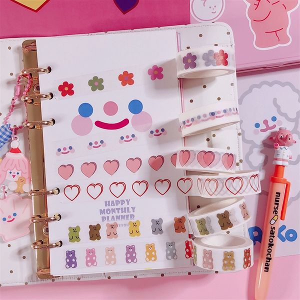 ins korean heart flower bear masking washi tape diy decorative adhesive tape for diary scrapbooking decoration kawaii stationery other decor
ins korean heart flower bear masking washi tape diy decorative adhesive tape for diary scrapbooking decoration kawaii stationery other decor