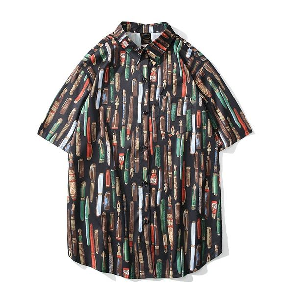 mens designer hawaiian shirt loose european size short shirt lapel short lining, White;black
mens designer hawaiian shirt loose european size short shirt lapel short lining, White;black