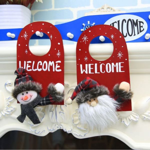 

1 шт. санта-клаус снеговик лось дерево двери рождественские украшения для дома орнамент декор висит кулон рождественский подарок