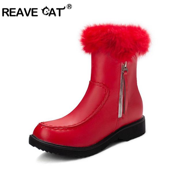 reave cat women ankle boots round toe platform square thcik boots fur zipper snow winter's warm big size 34-43 casual, Black
reave cat women ankle boots round toe platform square thcik boots fur zipper snow winter's warm big size 34-43 casual, Black