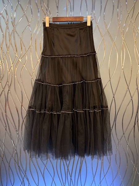 2020 early spring new women's hem mesh yarn stitching micro-puff mid-length wild skirt 319, Black
2020 early spring new women's hem mesh yarn stitching micro-puff mid-length wild skirt 319, Black