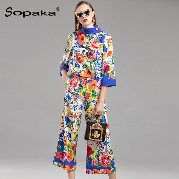 2019 spring women set white and blue patchwork floral printed colorful + pants sweet boho runway design 2 two piece set xxl
2019 spring women set white and blue patchwork floral printed colorful + pants sweet boho runway design 2 two piece set xxl