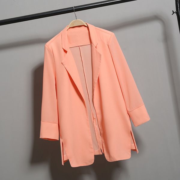 women's suits & blazers summer chiffon orange suit blazer thin loose ladies office wear female oversize long sleeve for women xxl girl, White;black
women's suits & blazers summer chiffon orange suit blazer thin loose ladies office wear female oversize long sleeve for women xxl girl, White;black
